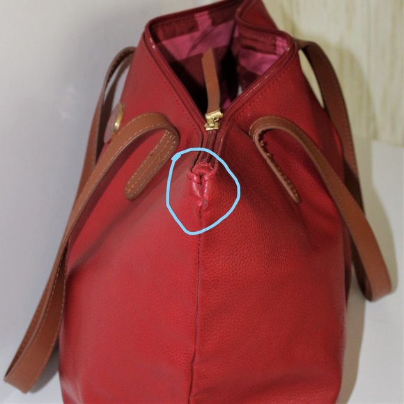 Joy Mangano Red Leather Tote - Picture 7 of 7